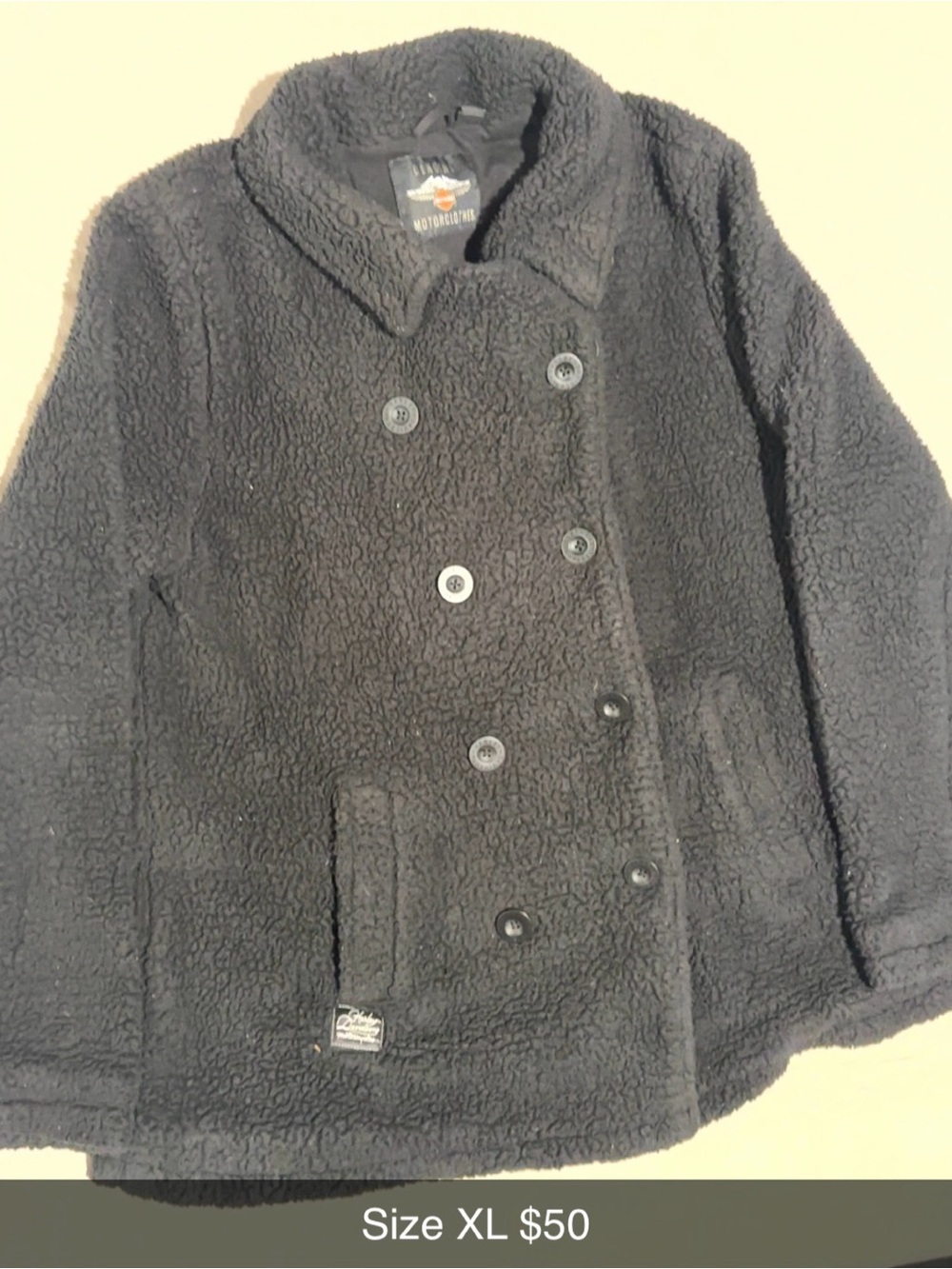 Harley-Davidson Black Sherpa Pea Coat
